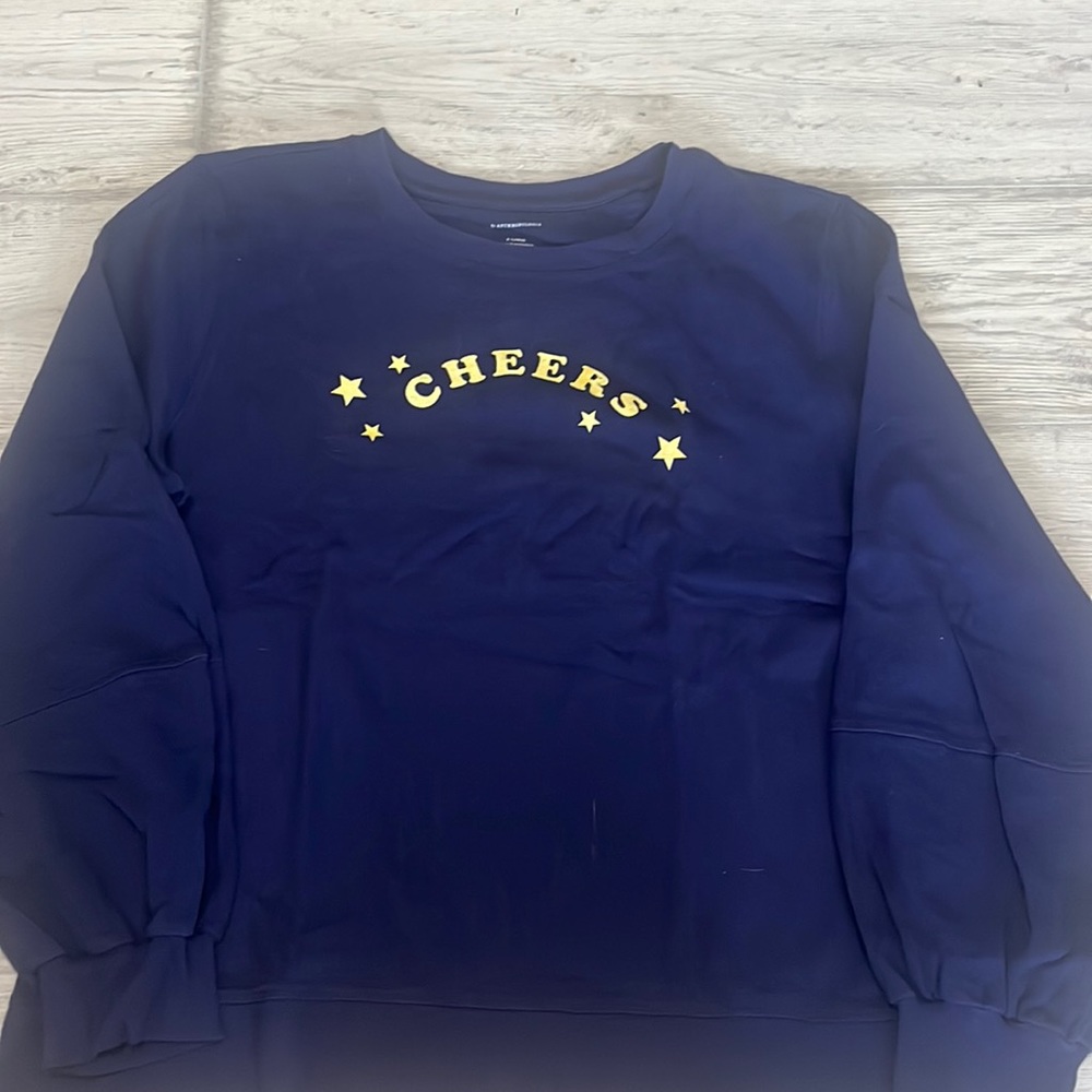 Anthropologie Cheers navy loose sweatshirt size XL